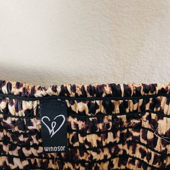 NWT Windsor Leopard Ruched Mini Dress Medium - Picture 5 of 5